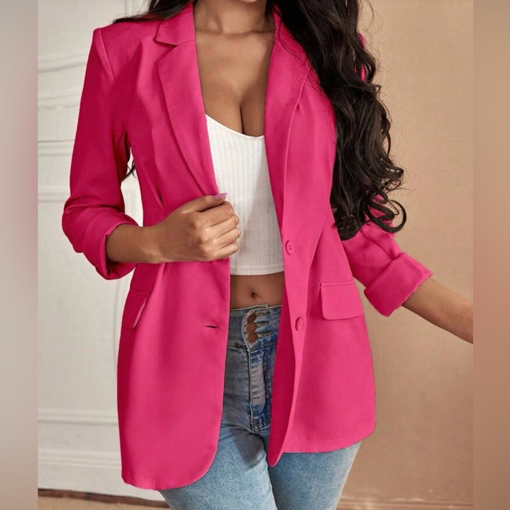 SHEIN Vibrant Pink Blazer